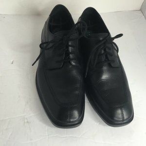 Hush Puppies Mens Black Leather Casual Lace Up